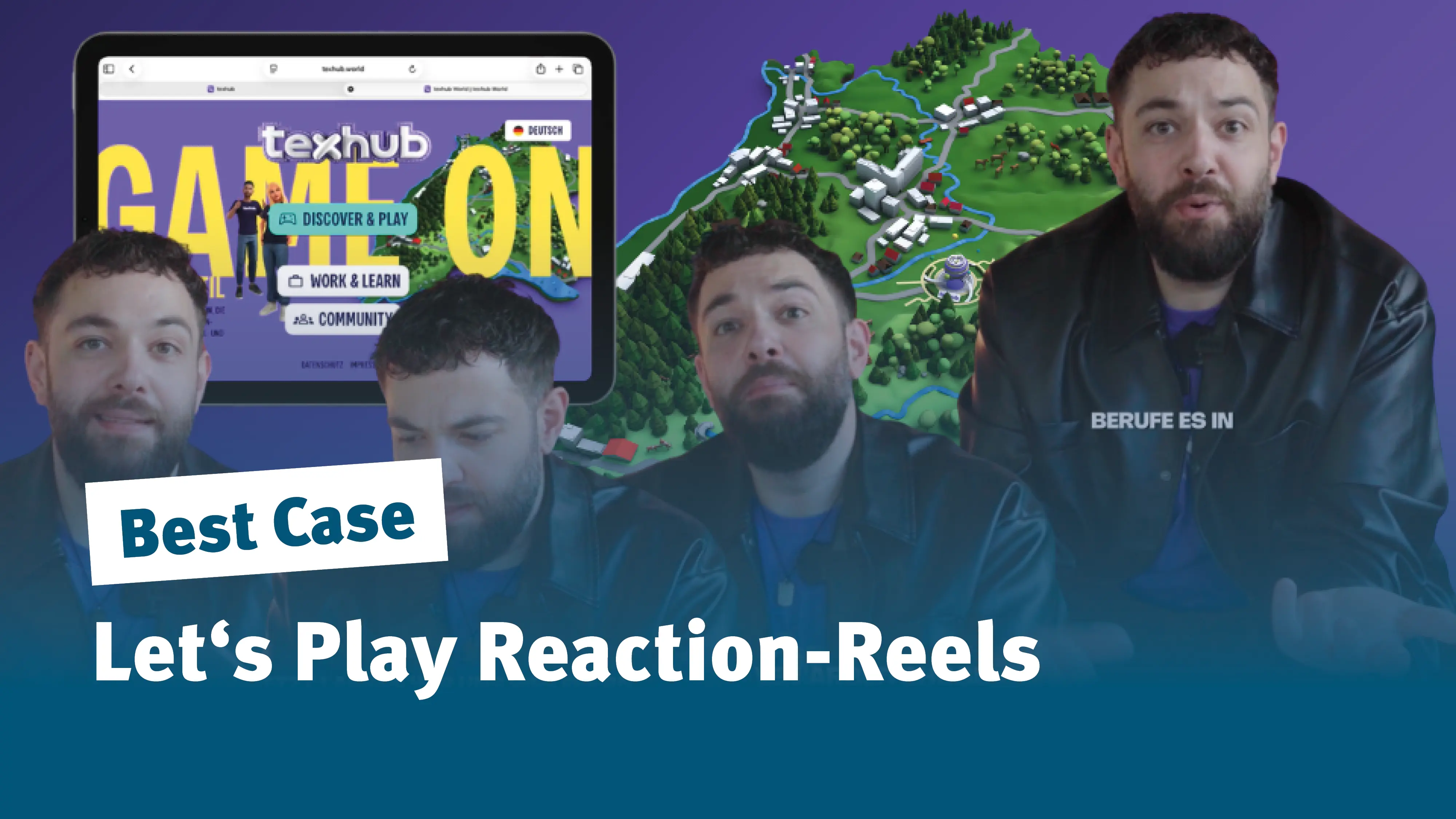 Let's Play-Kampagne mit Reaction-Reels für texhub.world