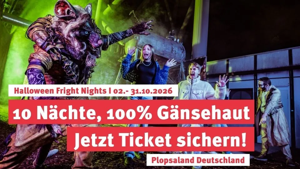 Nichts für schwache Nerven: Die Halloween Fright Nights im Plopsaland. Jetzt Ticket sichern!