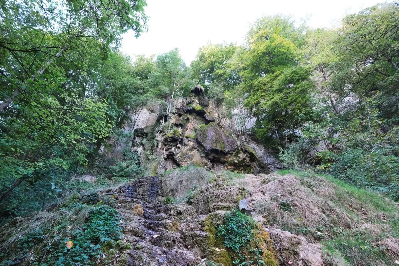 Uracher Wasserfall fast versiegt - nur noch ein Rinnsal